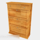 Yellow Wooden Office Cabinet V5