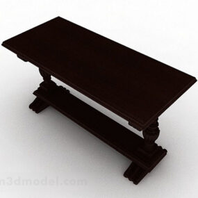 Wooden Brown Desk V3 3d model