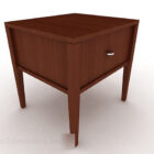Hnědý dřevěný jednoduchý noční stolek V3