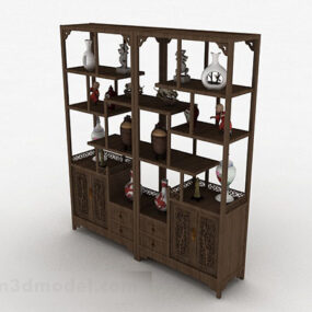 Chinese Style Wooden Display Cabinet V5 3d model