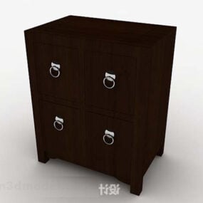1д модель деревянного коричневого шкафчика в китайском стиле V3