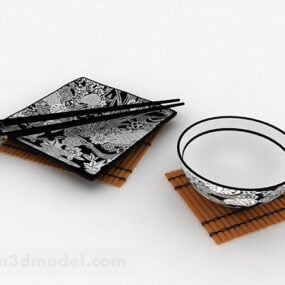 نموذج أدوات المائدة اليابانية ثلاثي الأبعاد