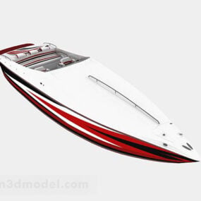 Bílý motorový člun V1 3D model