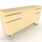 Yellow Wooden Office Cabinet V6