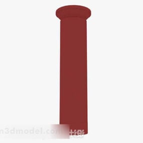 Pilier rouge de style chinois V1 modèle 3D