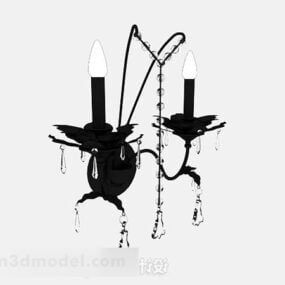 Black Candlestick Lamp V1 3d model