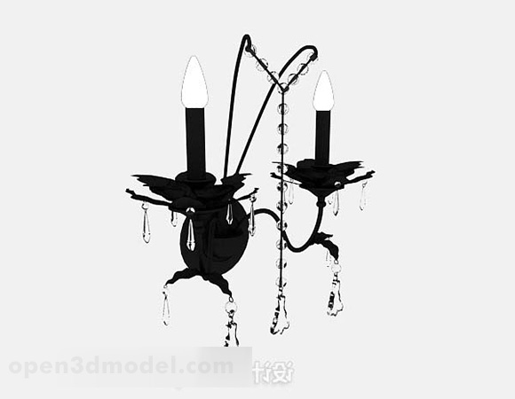 Black Candlestick Lamp V1