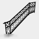 Black iron staircase railing 3d model