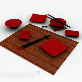 مدل دکور سه بعدی ظروف ژاپنی