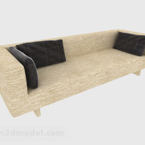Simple Beige Double Sofa V1 3d model