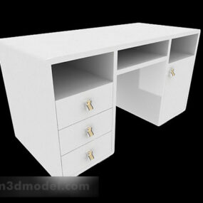 White Minimalist Desk 3d model