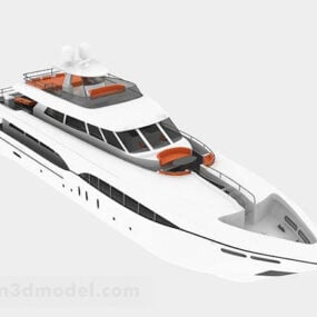 Pieni valkoinen Luxury Yacht 3d-malli