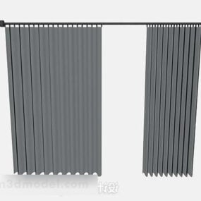 Gray Minimalistic Curtain V1 3d model