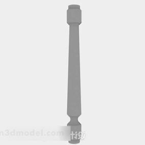 Gray Pillar Column Decor 3d model