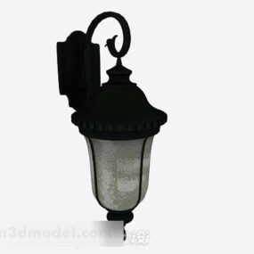 Lampada da giardino nera in stile europeo V3 modello 3d