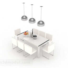4d модель современного минималистичного обеденного стола и стула V3