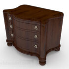 Wooden Brown Bedside Table V4