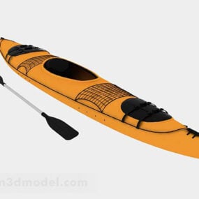 Yellow Double Rowing Boat V1 3d model