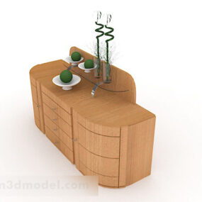 Wooden Yellow Office Cabinet V1 3d model