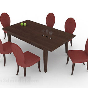 3d модель домашнього простого обіднього столу та стільця
