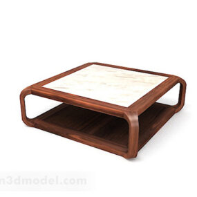 Chiński drewniany stolik do herbaty V4 Model 3D