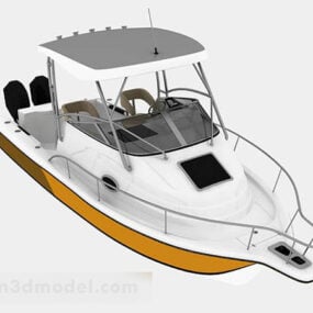 قارب سريع مع نموذج المظلة ثلاثي الأبعاد