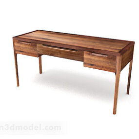 Wooden Simple Desk V1 3d model
