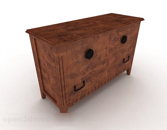 Wooden Brown Porch Cabinet V3