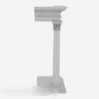 Chinese style gray pillar 3d model