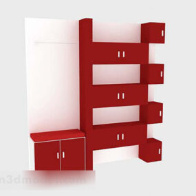 Red Display Cabinet V2 3d model