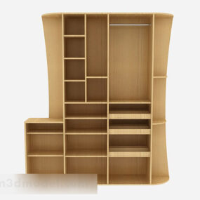 Yellow Wooden Display Cabinet V9 3d model