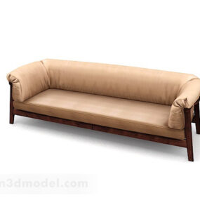 3д модель домашнего многоместного дивана Бежевый