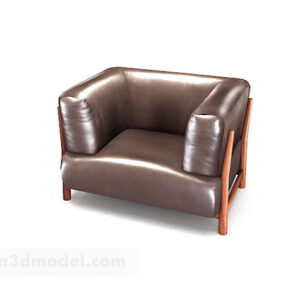 美式棕色单人沙发V1 3d模型