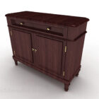 Red Brown Wooden Office Cabinet V1