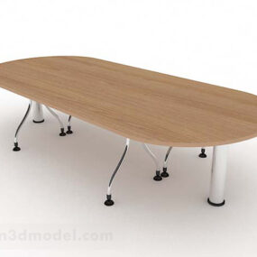 Wooden Conference Table 3d model