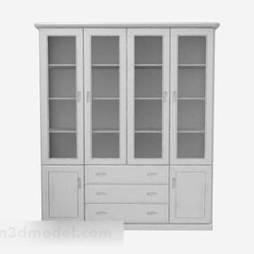 Corner Bookcase Ash Wooden 3d model
