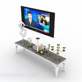Home Tv With Table Decor 3d model