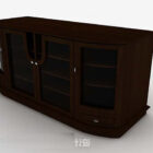 Brown Wooden Bookcase V9