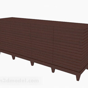 Simple Wooden Brown Porch Cabinet 3d model