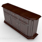 Wooden brown office cabinet 3d model