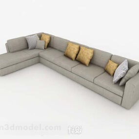 3д модель современного домашнего серого многоместного дивана