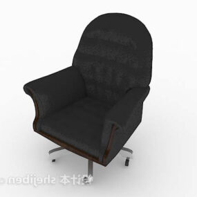 High-end Black Office Chair V1 3d model