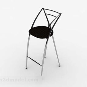 Modern Simple Black Lounge Chair V1 3d model