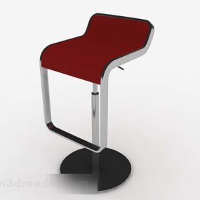 现代红色吧椅3d模型