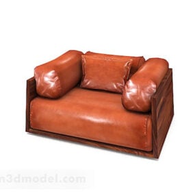 American Brown Single Sofa V2 3d model