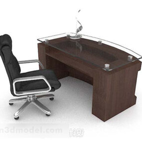 Mesa de trabalho do gerente com cadeira modelo 3d
