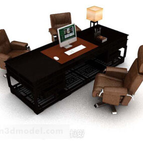 Conjunto de muebles de escritorio de trabajo modelo 3d