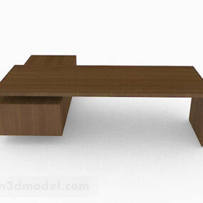 Modern Minimalistic Brown Desk V2 3d model