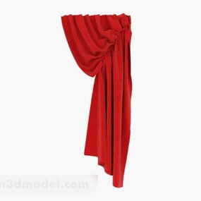 Mẫu rèm đơn giản màu đỏ V1 3d