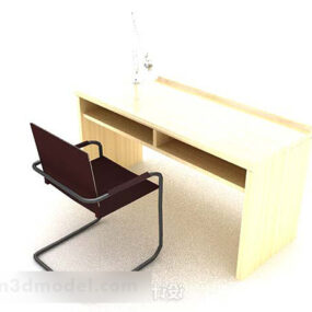 Yellow Simple Desk V1 3d model